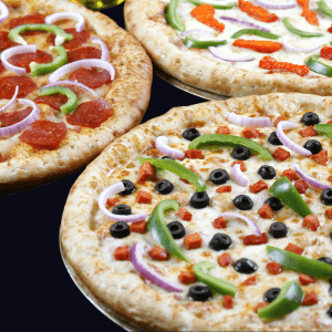 3 Pizzas por $500.00
